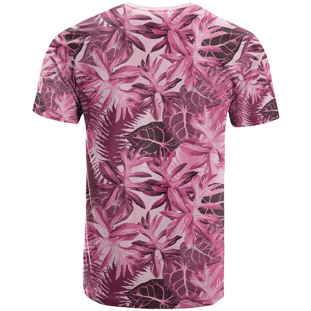 Hawaii Pink Tropical Leaves T Shirt - Polynesian Pride