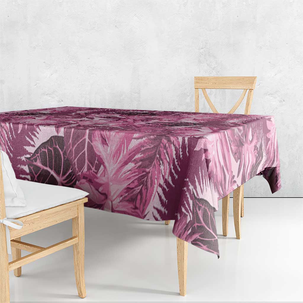 Hawaii Pink Tropical Leaves Tablecloth - Polynesian Pride