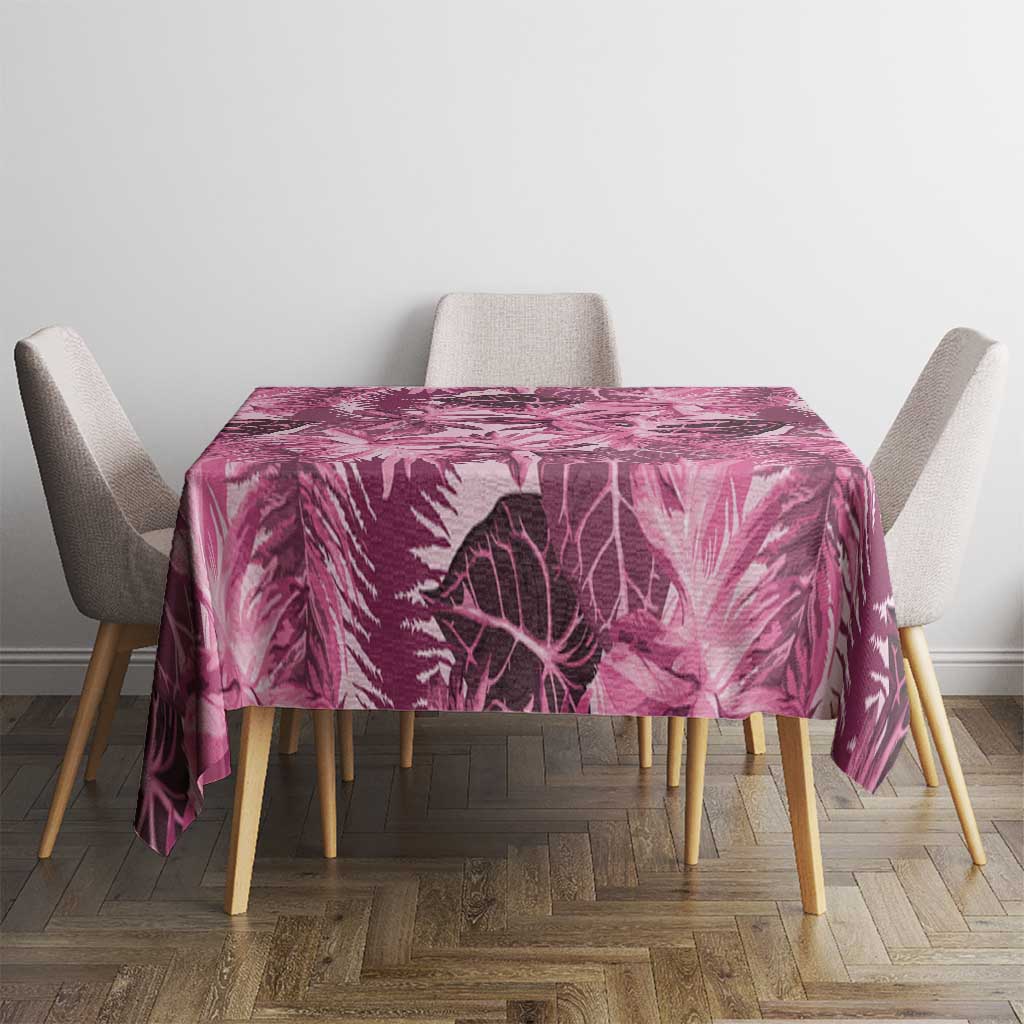 Hawaii Pink Tropical Leaves Tablecloth - Polynesian Pride