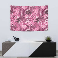 Hawaii Pink Tropical Leaves Tapestry - Polynesian Pride