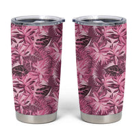 Hawaii Pink Tropical Leaves Tumbler Cup - Polynesian Pride
