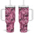 Hawaii Pink Tropical Leaves Tumbler With Handle - Polynesian Pride