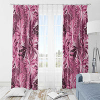 Hawaii Pink Tropical Leaves Window Curtain - Polynesian Pride