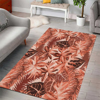 Hawaii Red Brown Tropical Leaves Area Rug - Polynesian Pride