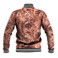 Hawaii Red Brown Tropical Leaves Baseball Jacket - Polynesian Pride