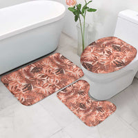 Hawaii Red Brown Tropical Leaves Bathroom Set - Polynesian Pride
