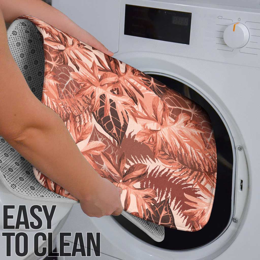 Hawaii Red Brown Tropical Leaves Bathroom Set - Polynesian Pride