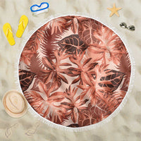 Hawaii Red Brown Tropical Leaves Beach Blanket - Polynesian Pride