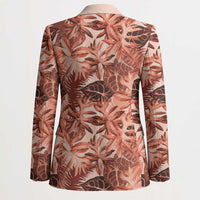 Hawaii Red Brown Tropical Leaves Blazer - Polynesian Pride