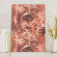 Hawaii Red Brown Tropical Leaves Canvas Wall Art - Polynesian Pride