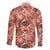 Hawaii Red Brown Tropical Leaves Family Matching Off The Shoulder Long Sleeve Dress and Hawaiian Shirt - Polynesian Pride