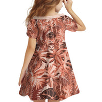 Hawaii Red Brown Tropical Leaves Family Matching Off Shoulder Maxi Dress and Hawaiian Shirt - Polynesian Pride