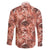 Hawaii Red Brown Tropical Leaves Family Matching Off Shoulder Short Dress and Hawaiian Shirt - Polynesian Pride