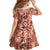 Hawaii Red Brown Tropical Leaves Family Matching Summer Maxi Dress and Hawaiian Shirt - Polynesian Pride