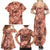 Hawaii Red Brown Tropical Leaves Family Matching Summer Maxi Dress and Hawaiian Shirt - Polynesian Pride