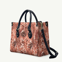 Hawaii Red Brown Tropical Leaves Leather Bag - Polynesian Pride