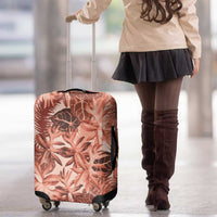 Hawaii Red Brown Tropical Leaves Luggage Cover - Polynesian Pride