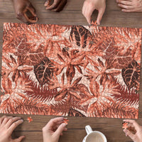Hawaii Red Brown Tropical Leaves Puzzle - Polynesian Pride