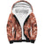 Hawaii Red Brown Tropical Leaves Sherpa Hoodie - Polynesian Pride
