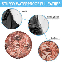 Hawaii Red Brown Tropical Leaves Spare Tire Cover - Polynesian Pride