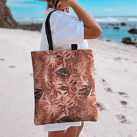 Hawaii Red Brown Tropical Leaves Tote Bag - Polynesian Pride