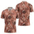 Hawaii Red Brown Tropical Leaves Zipper Polo Shirt - Polynesian Pride
