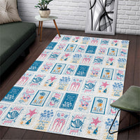 Hawaii Coastal Summer Postcard Area Rug