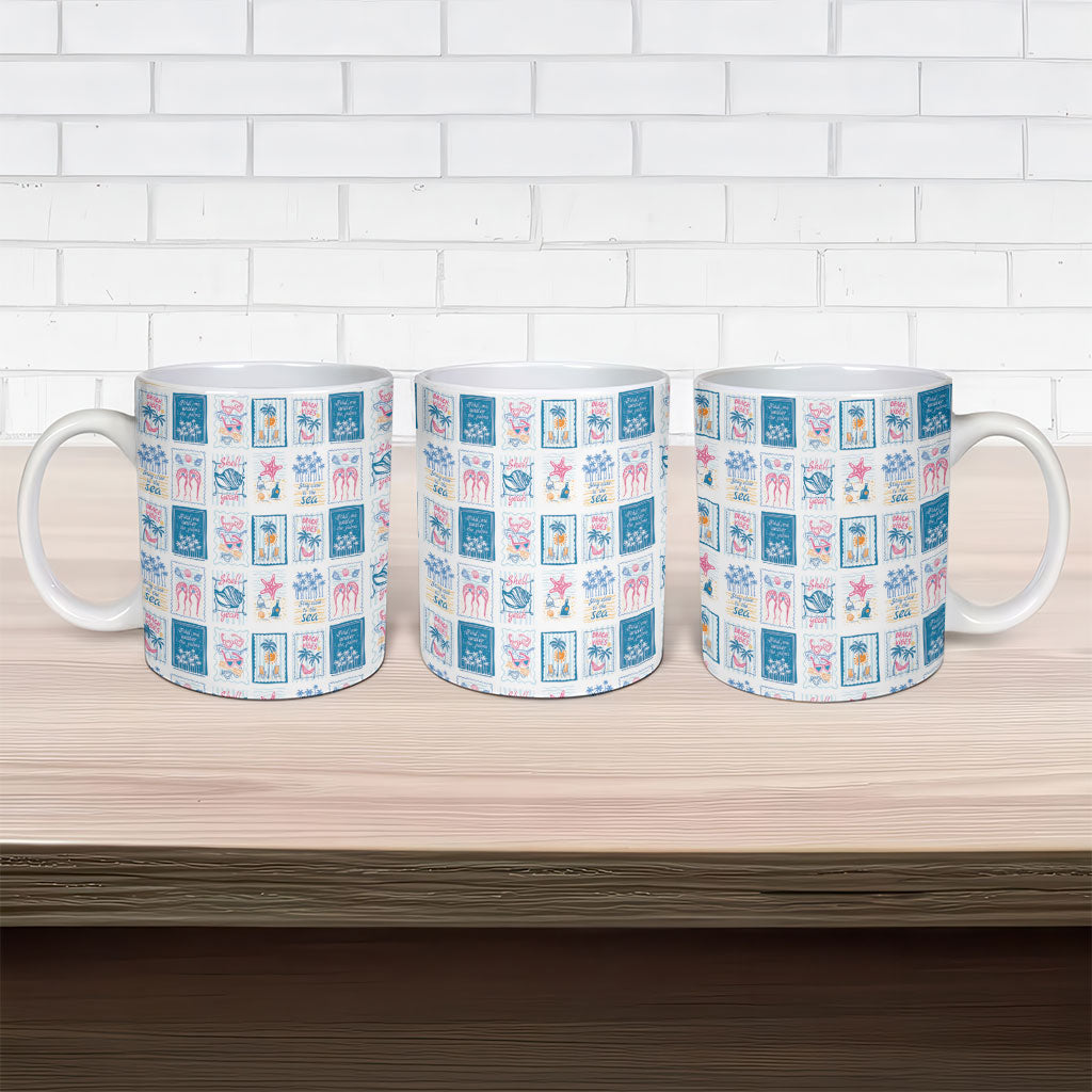 Hawaii Coastal Summer Postcard Ceramic Mug
