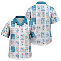 Hawaii Coastal Summer Postcard Family Matching Puletasi and Hawaiian Shirt