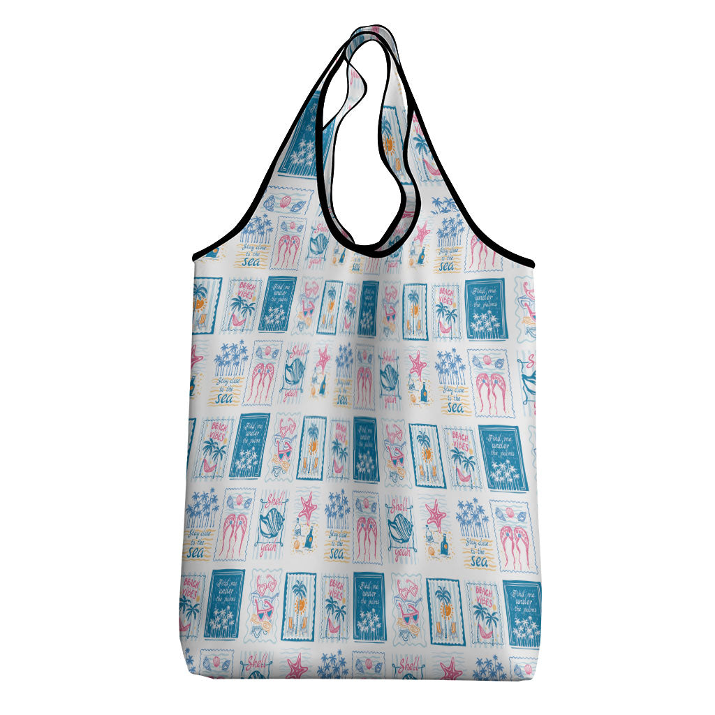 Hawaii Coastal Summer Postcard Grocery Bag