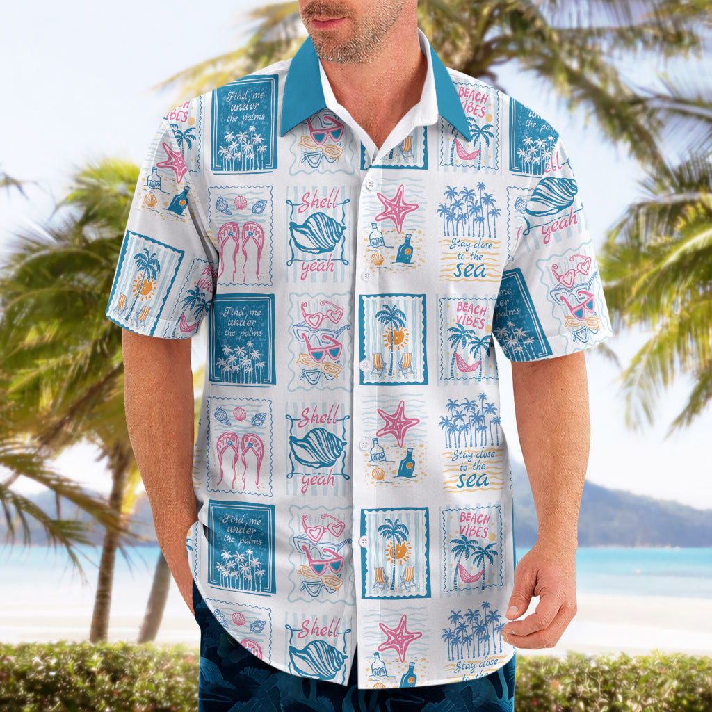 Hawaii Coastal Summer Postcard Hawaiian Shirt
