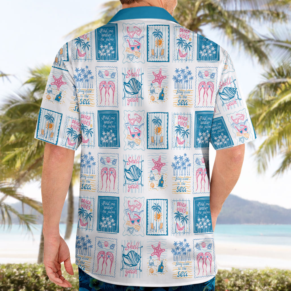Hawaii Coastal Summer Postcard Hawaiian Shirt