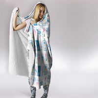 Hawaii Coastal Summer Postcard Hooded Blanket