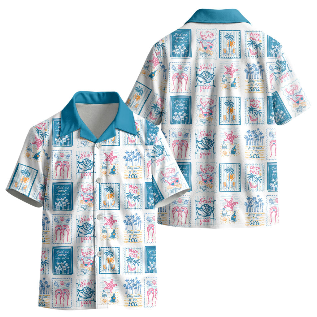 Hawaii Coastal Summer Postcard Kid Hawaiian Shirt