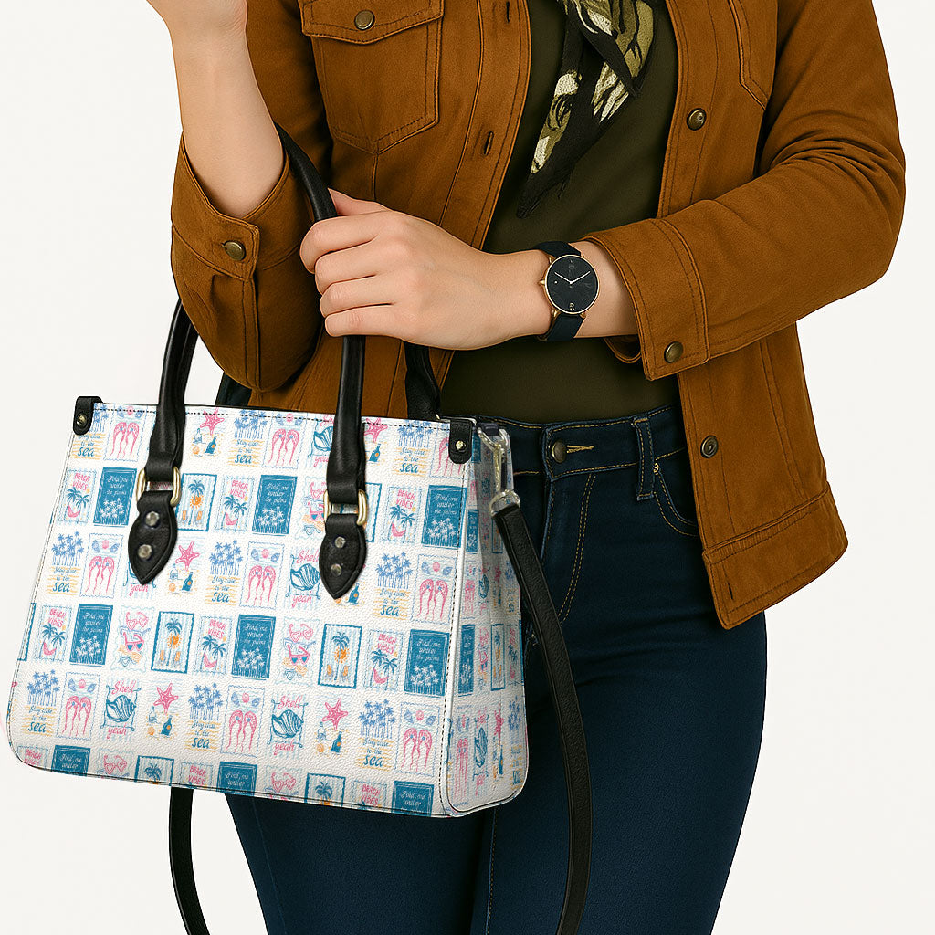 Hawaii Coastal Summer Postcard Leather Bag