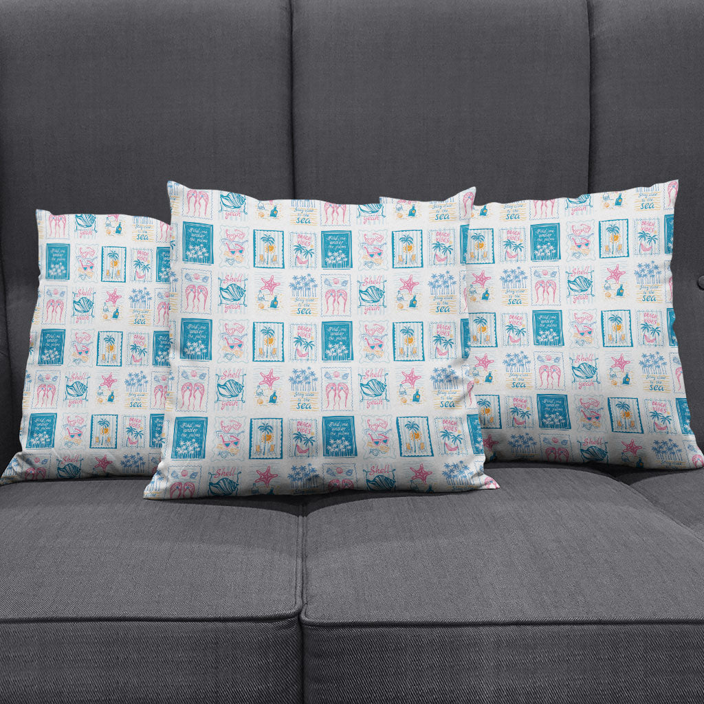 Hawaii Coastal Summer Postcard Pillow Cover