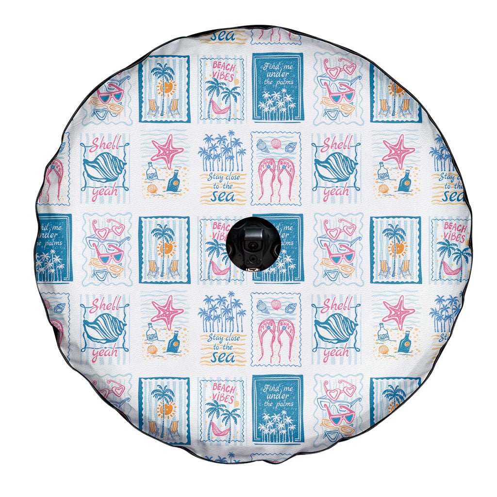 Hawaii Coastal Summer Postcard Spare Tire Cover
