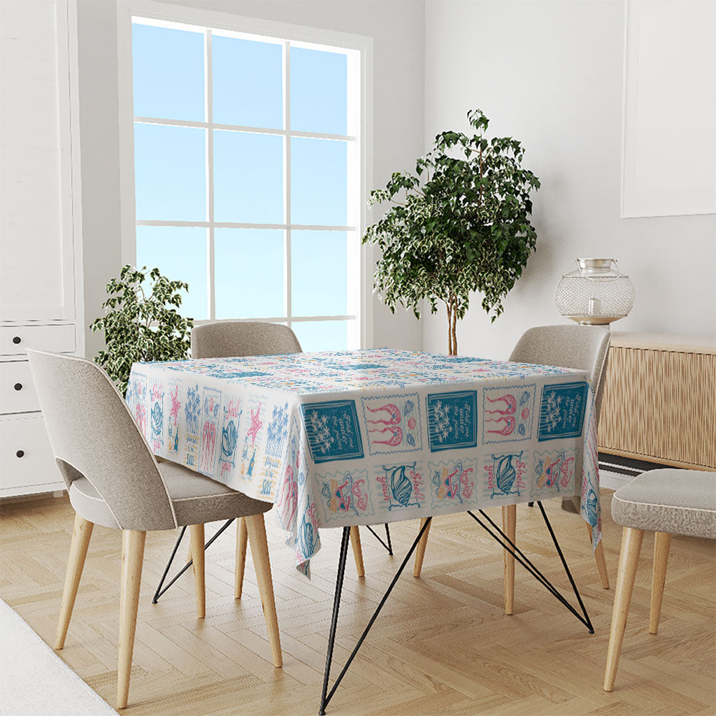 Hawaii Coastal Summer Postcard Tablecloth