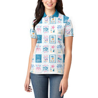 Hawaii Coastal Summer Postcard Women Polo Shirt