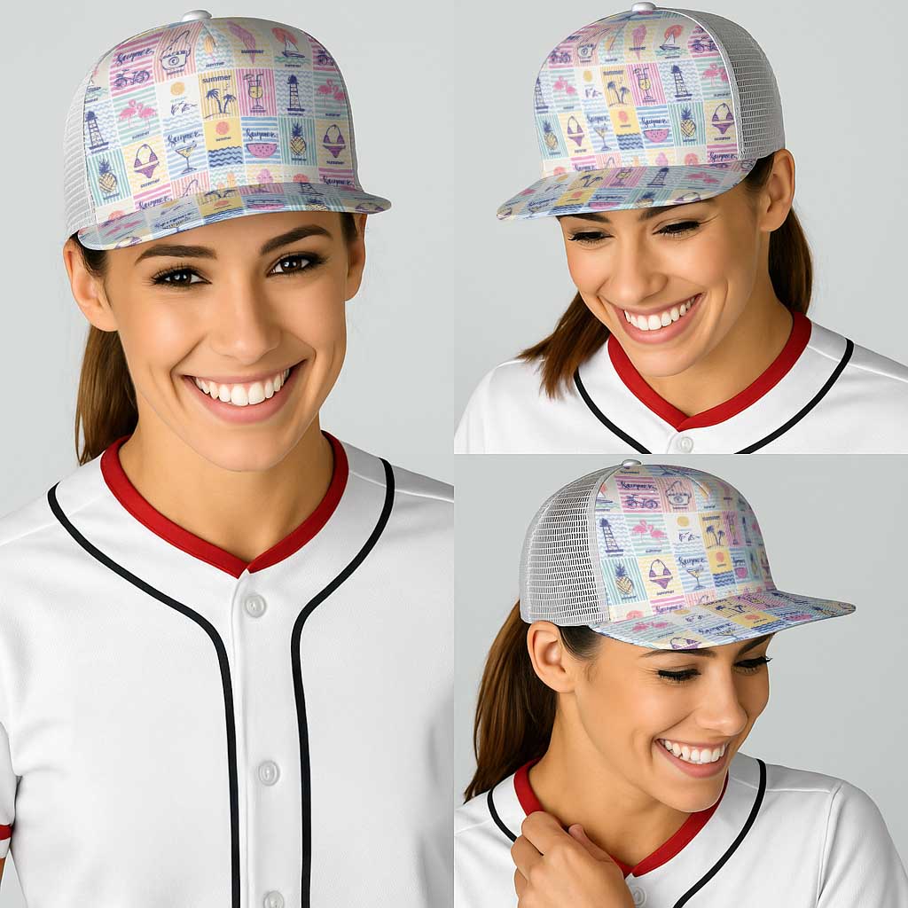 Aloha Summer Posters Grunge Textures Baseball Net Cap