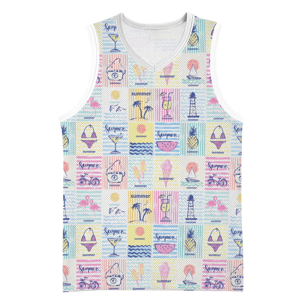 Aloha Summer Posters Grunge Textures Basketball Jersey