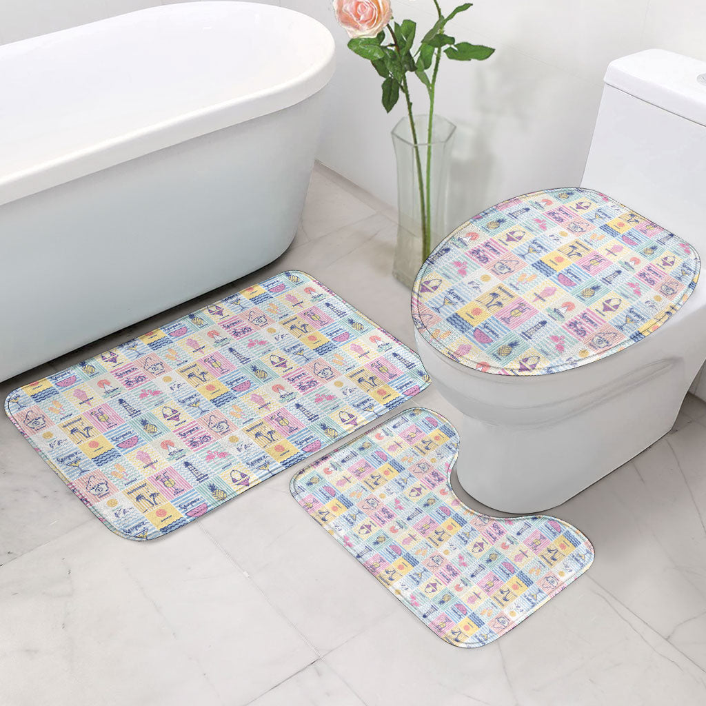 Aloha Summer Posters Grunge Textures Bathroom Set