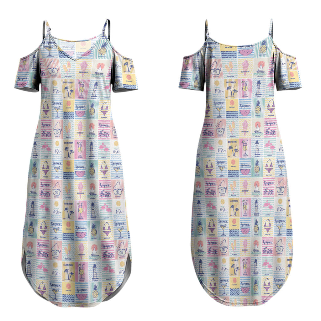 Aloha Summer Posters Grunge Textures Couples Matching Summer Maxi Dress and Hawaiian Shirt