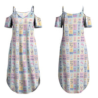 Aloha Summer Posters Grunge Textures Couples Matching Summer Maxi Dress and Long Sleeve Button Shirt
