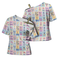 Aloha Summer Posters Grunge Textures Cross Shoulder Shirt