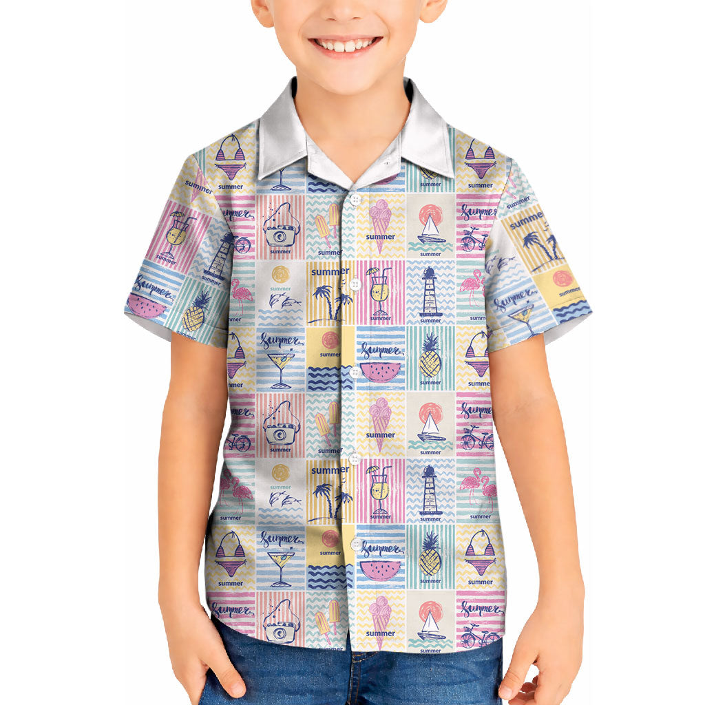 Aloha Summer Posters Grunge Textures Kid Hawaiian Shirt