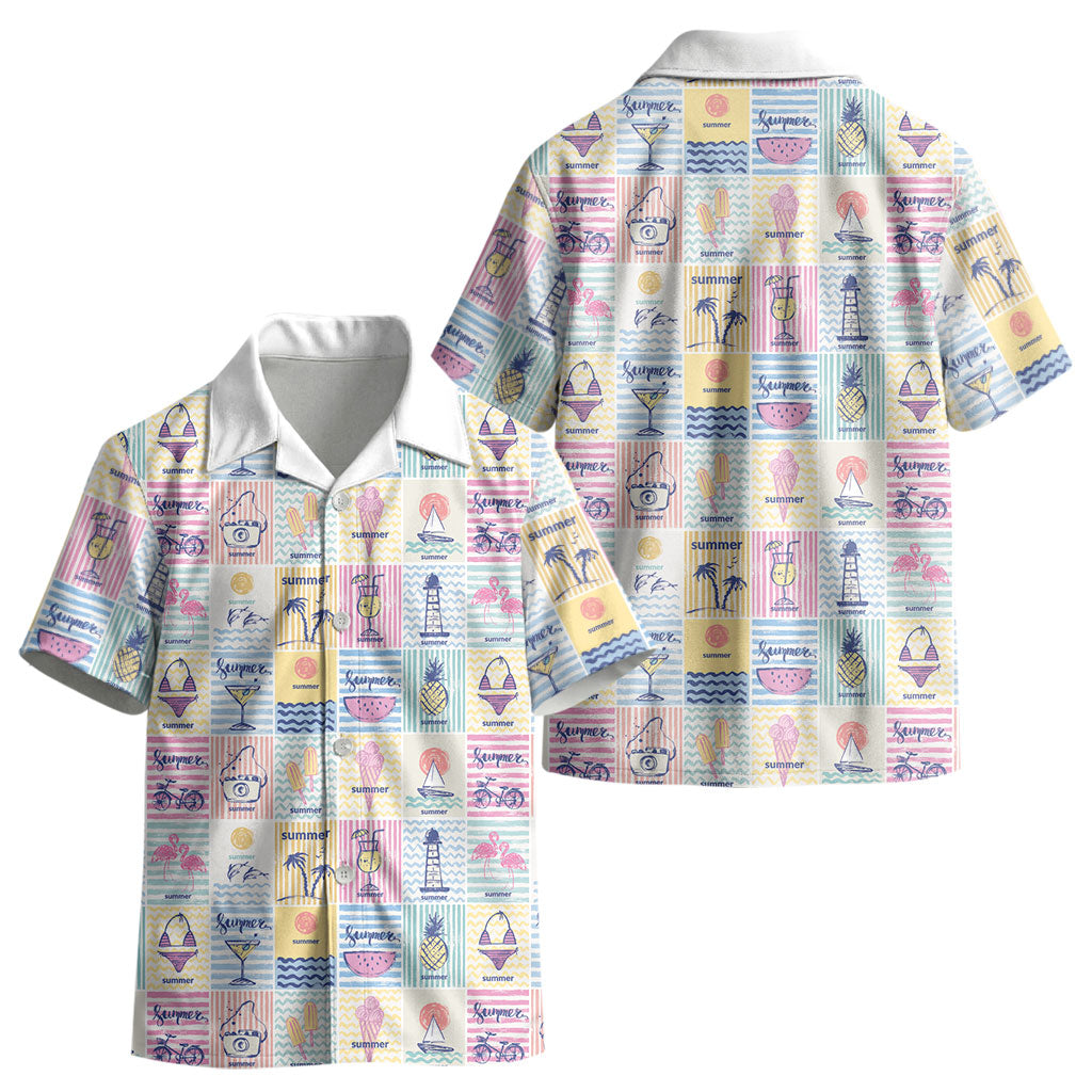 Aloha Summer Posters Grunge Textures Kid Hawaiian Shirt