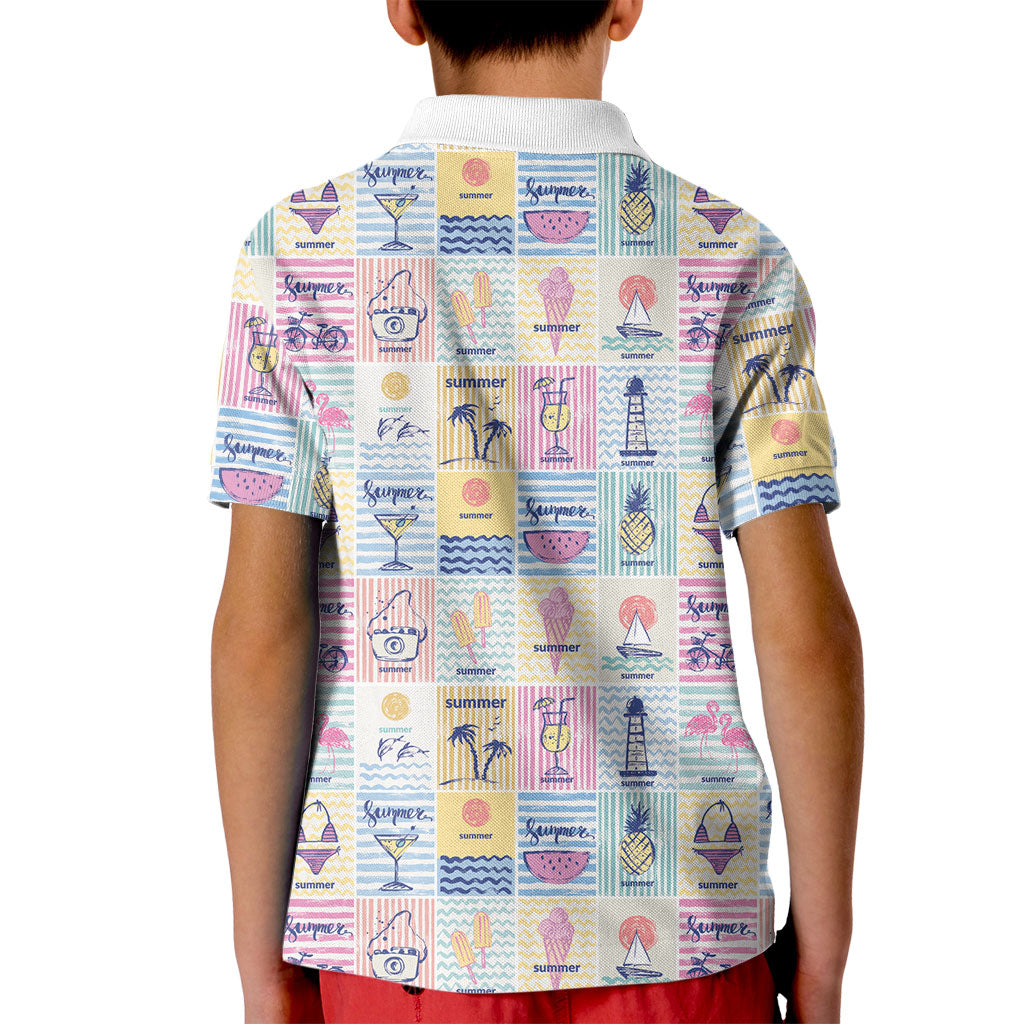 Aloha Summer Posters Grunge Textures Kid Polo Shirt