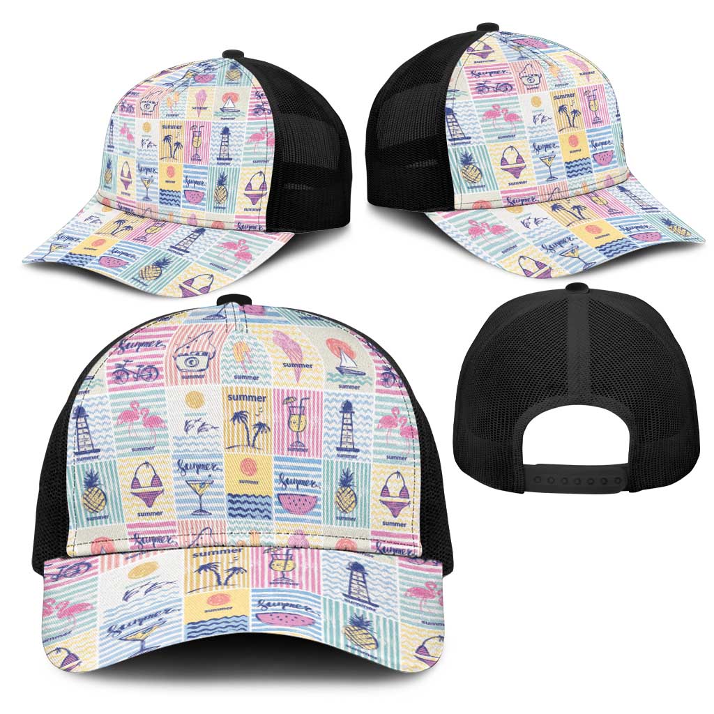 Aloha Summer Posters Grunge Textures Mesh Trucker Cap