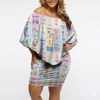 Aloha Summer Posters Grunge Textures Off Shoulder Short Dress
